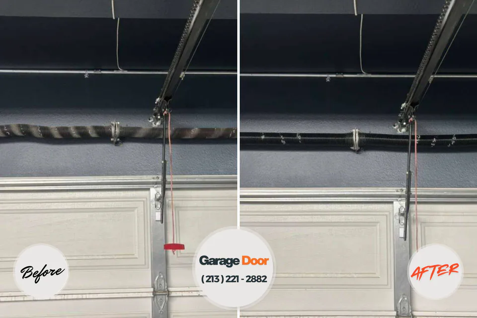 Before and after: garage door repair Salem, IN